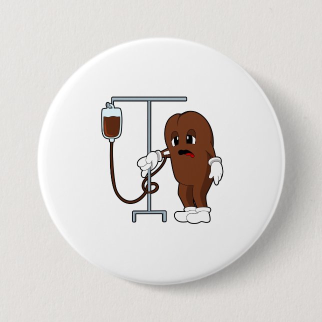 Bóton Redondo 7.62cm Café com pote de café (Frente)