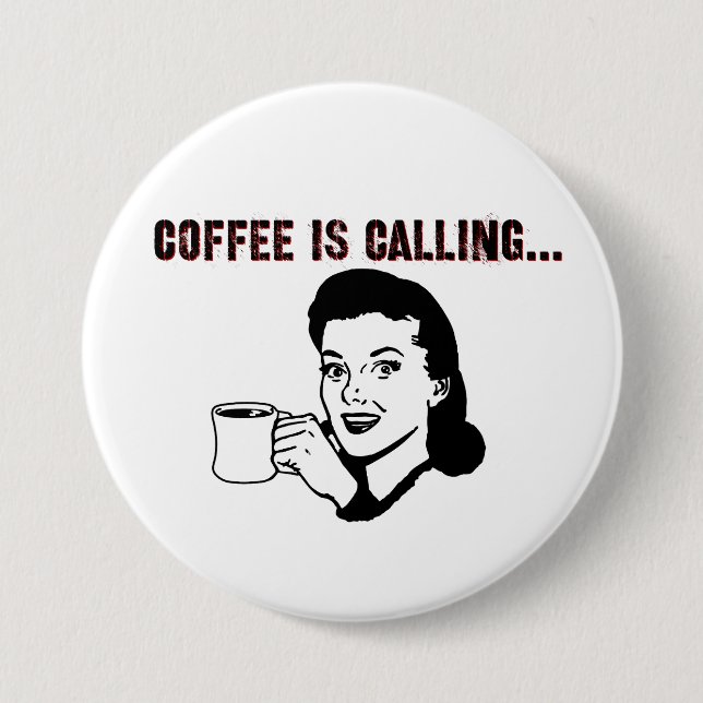 Bóton Redondo 7.62cm Café está ligando. (Frente)