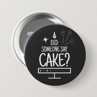 Bóton Redondo 7.62cm Cake Lover Quote Minimal White Typography Black