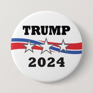 Bóton Redondo 7.62cm Campanha de Vitória Trump 2024 Stars & Stripes
