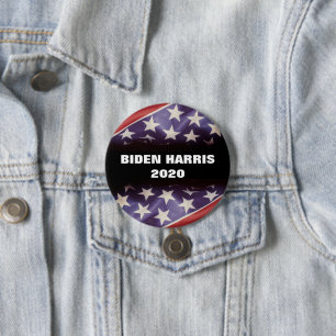 Bóton Redondo 7.62cm Campanha do American Flag BIDEN HARRIS 2020