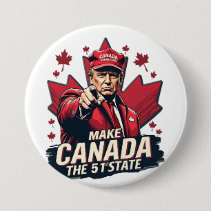 Bóton Redondo 7.62cm Canadá, a 51 ruas State Trump Canadense