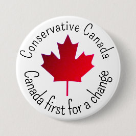 Bóton Redondo 7.62cm Canadá Conservador. Canadá primeiro para uma mudan