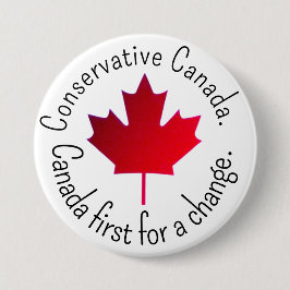Bóton Redondo 7.62cm Canadá Conservador. Canadá primeiro para uma mudan