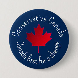 Bóton Redondo 7.62cm Canadá Conservador. Canadá primeiro para uma mudan