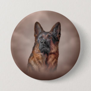 Bóton Redondo 7.62cm Cão de german shepherd