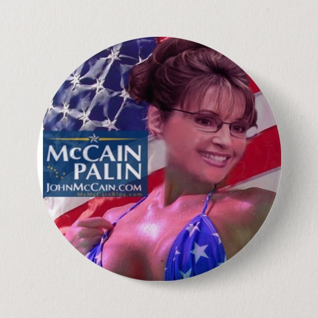 Bóton Redondo 7.62cm Cariou - Sarah Palin (Frente)
