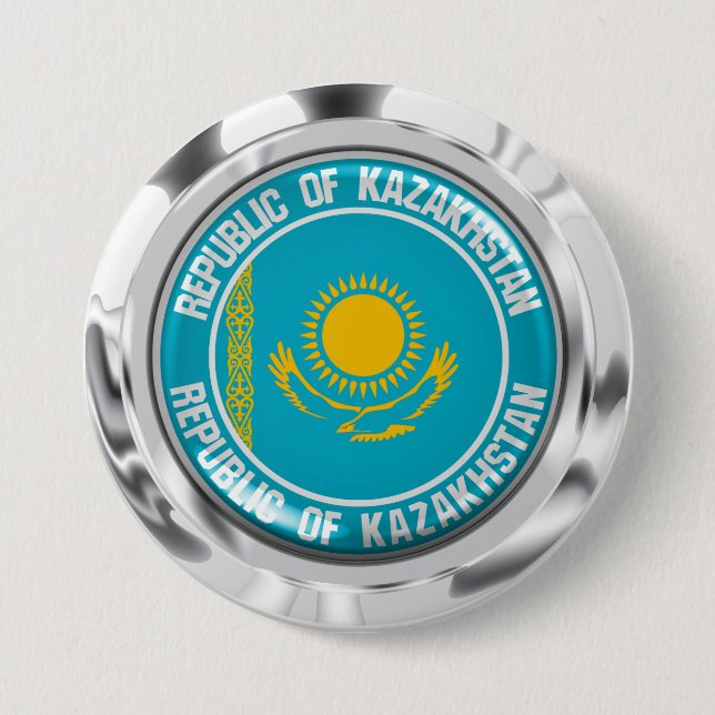 Bóton Redondo 7.62cm Casaquistão Round Emblem (Frente)