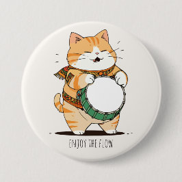 Bóton Redondo 7.62cm Cat Joga O Tambor