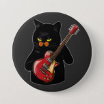 Bóton Redondo 7.62cm Cat Playing Acoustic Guitar Round<br><div class="desc">Cat Playing Acoustic Guitar Cool Musician Guitarist Family design Gift Round Button Classic Collection.</div>