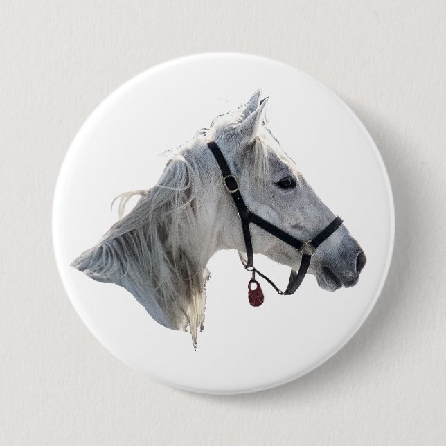 Bóton Redondo 7.62cm Cavalo Branco (Frente)