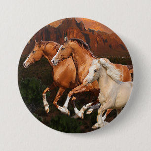 Bóton Redondo 7.62cm cavalos selvagens do Arizona