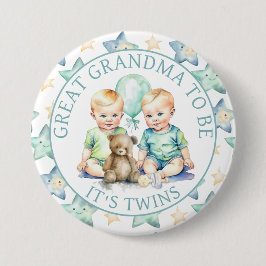 Bóton Redondo 7.62cm Chá de fraldas Vovó  de Twin de Watercolor