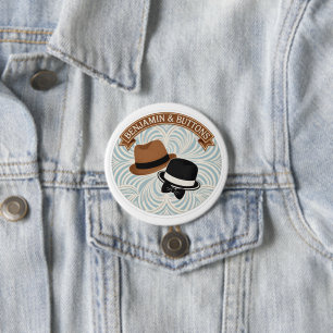 Bóton Redondo 7.62cm Chapéus de cavalheiros vintage Benjamin e botões