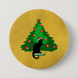 Bóton Redondo 7.62cm Chat Noir Natal