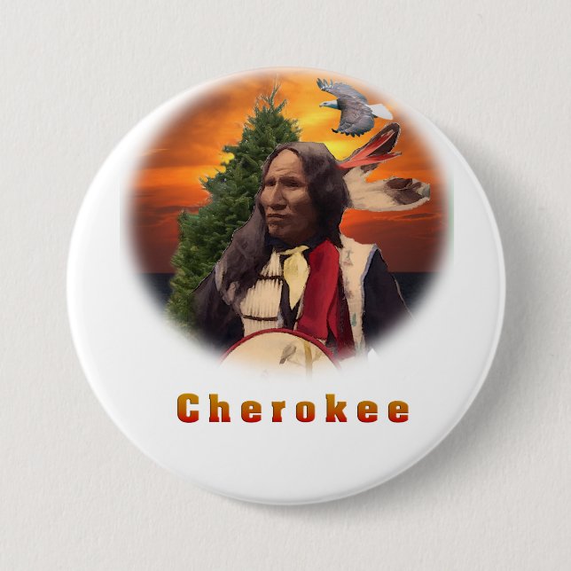Bóton Redondo 7.62cm Cherokee Indian (Frente)