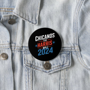 Bóton Redondo 7.62cm Chicanos para Harris Walz 2024 Presidencial
