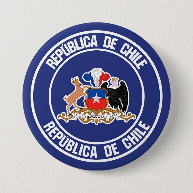 Bóton Redondo 7.62cm Chile Round Emblem (Frente)