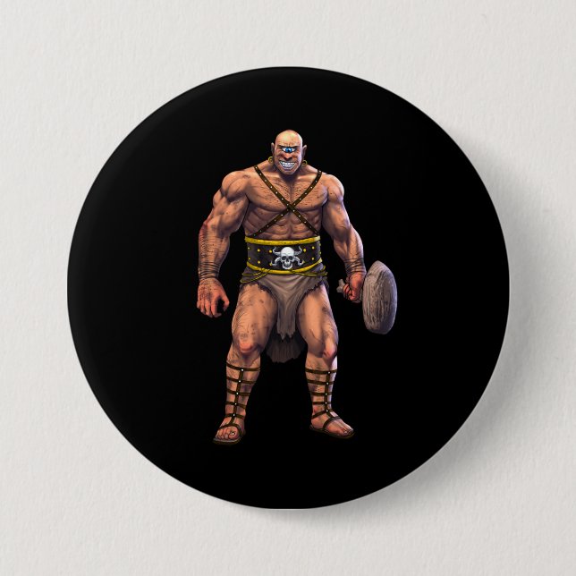 Bóton Redondo 7.62cm Ciclopes da mitologia grega (Frente)