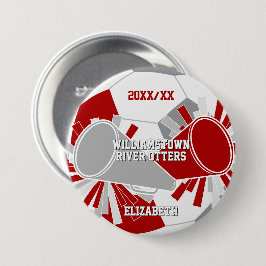 Bóton Redondo 7.62cm cinza vermelha ou QUALQUER esquadrão de torcida de