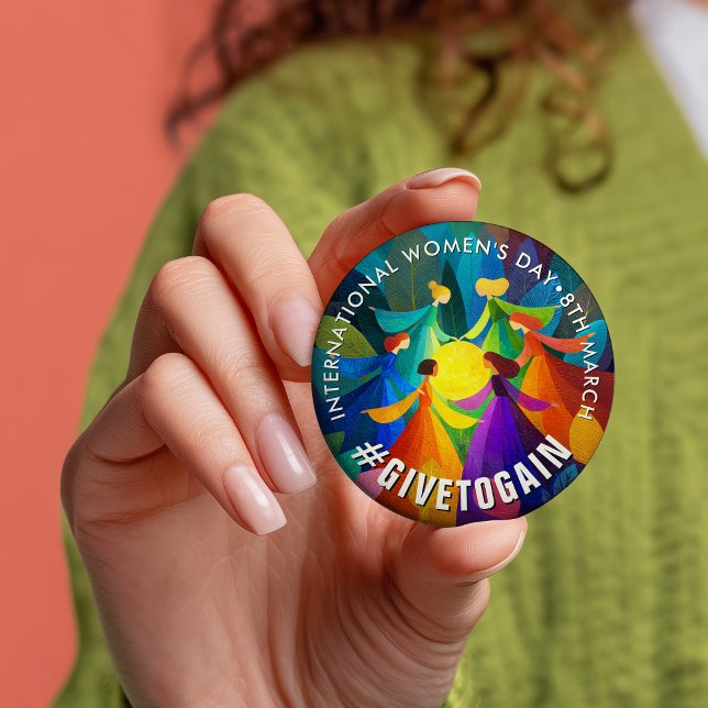 Bóton Redondo 7.62cm Círculo de Mulheres | Dia Internacional da Mulher  (Circle of Women International Women's Day IWD Button)