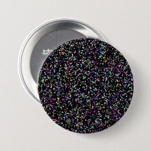 Bóton Redondo 7.62cm Círculos coloridos bolhas em um padrão único preto