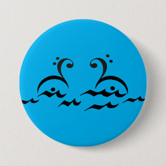 Bóton Redondo 7.62cm Cisnes, símbolos musicais, basculares, fermata,