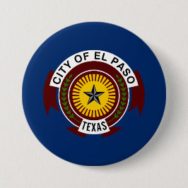 Bóton Redondo 7.62cm City Flag de El Paso (Texas)