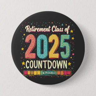 Bóton Redondo 7.62cm Classe de aposentadoria de 2025 na graduação do pr