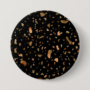 Bóton Redondo 7.62cm Cobre Dourado na pedra Black Terrazzo