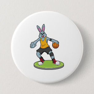 Bóton Redondo 7.62cm Coelho como jogador de basquetebol