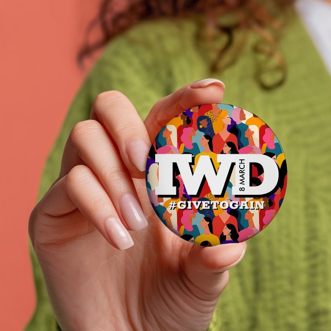 Bóton Redondo 7.62cm Colorful International Women's Day IWD (Colorful International Women's Day IWD Button)