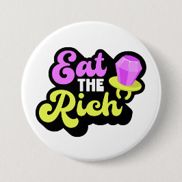 Bóton Redondo 7.62cm Coma o Pop de anéis de diamantes dos ricos 90