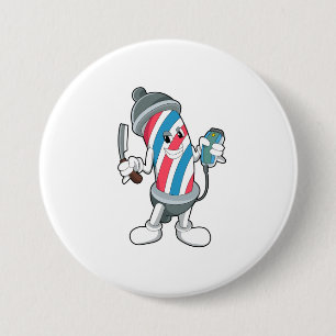 Bóton Redondo 7.62cm Como Hairdresser com Razor