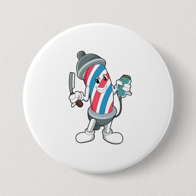 Bóton Redondo 7.62cm Como Hairdresser com Razor (Frente)