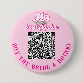 Bóton Redondo 7.62cm Comprar A Noiva Uma Bachelorette Rosa De Código QR