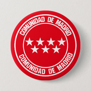 Bóton Redondo 7.62cm Comunidad de Madrid Round Emblem