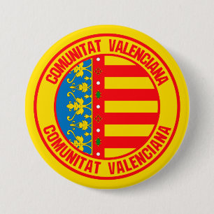 Bóton Redondo 7.62cm Comunitat Valenciana Round Emblem