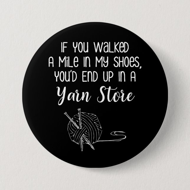 Bóton Redondo 7.62cm Confecção de malhas & Crochet engraçados da loja (Frente)