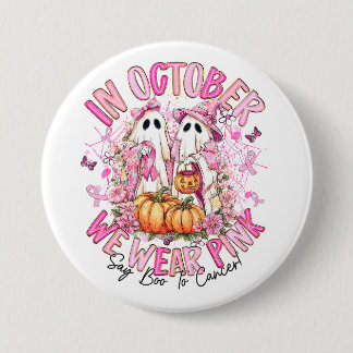Bóton Redondo 7.62cm Consciência do cancer - outubro Vestimos rosa