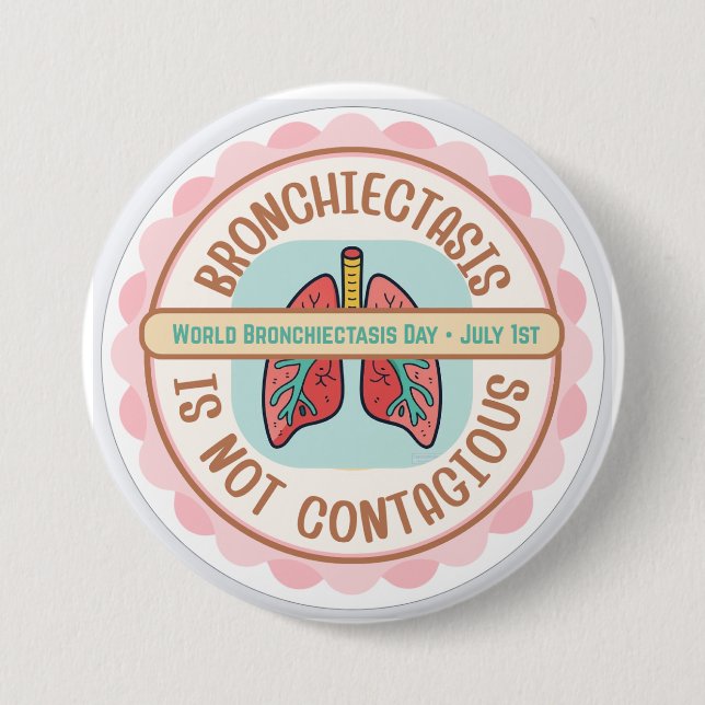 BÓTON REDONDO 7.62CM CONSCIENTIZAÇÃO DA BRONQUIECTASIA (Frente)