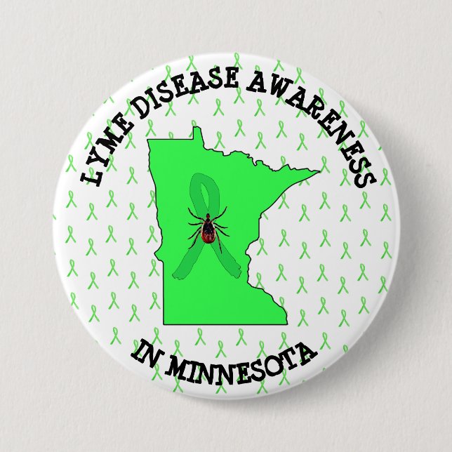 Bóton Redondo 7.62cm Conscientização da Doença de Lyme em Minnesota Bot (Frente)