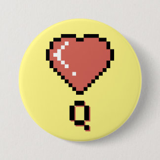 Bóton Redondo 7.62cm Contorno preto da rainha do coração