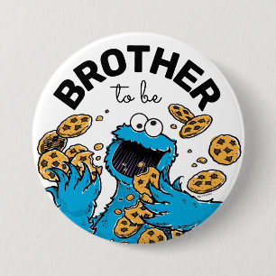 Bóton Redondo 7.62cm Cookie Monster Chá de fraldas Irmão A Ser
