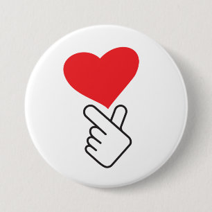 Bóton Redondo 7.62cm Coreia contra vinger, onda de mão coreana. k-pop