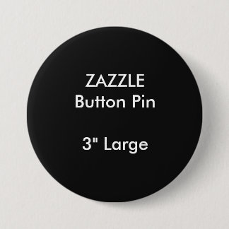 Bóton Redondo 7.62cm Costume 3" de ZAZZLE grande PRETO redondo do Pin