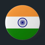 Bóton Redondo 7.62cm Crachá<br><div class="desc">O crachá que mostra o flage indiano.</div>