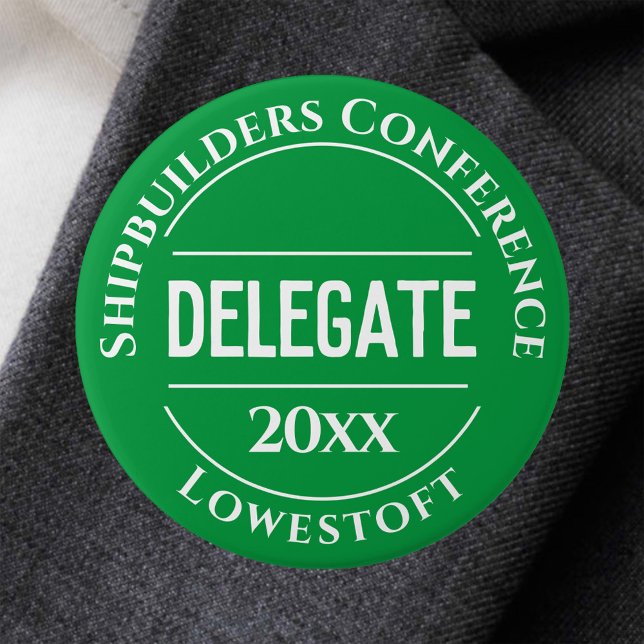 Bóton Redondo 7.62cm Crachá de Delegado de Conferência (Criador carregado)