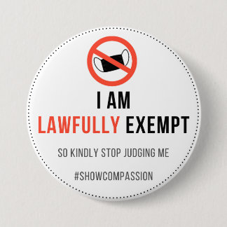 Bóton Redondo 7.62cm Crachá de Exclusão de Máscara de Rosto