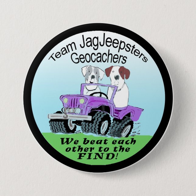 Bóton Redondo 7.62cm Crachá de JagJeepsters Geocaching da equipe (Frente)